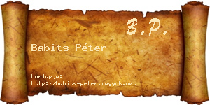 Babits Péter névjegykártya